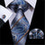 Srebrno-niebieski krawat we wzór paisley