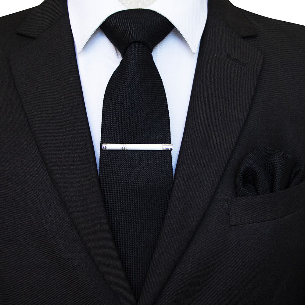 Czarny wełniany krawat