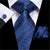 Niebiesko-fioletowy krawat w paski we wzór paisley