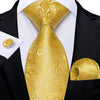 Jednolity żółty krawat z kaszmiru
