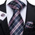 Szary krawat w różową i białą kratkę