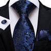 Ciemnoniebieski i czarny kaszmirowy krawat