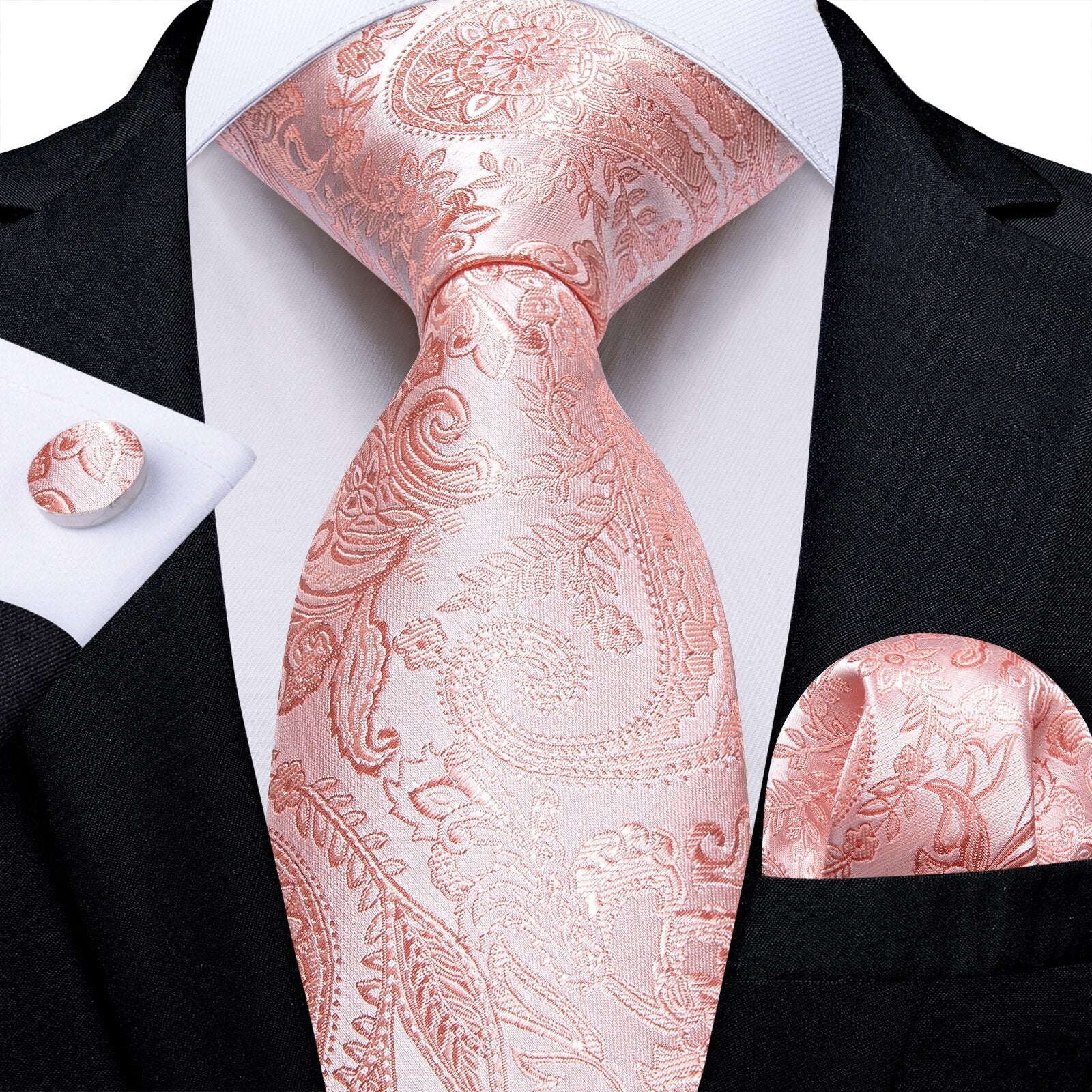 Kaszmirowy krawat w kolorze koralowego różu