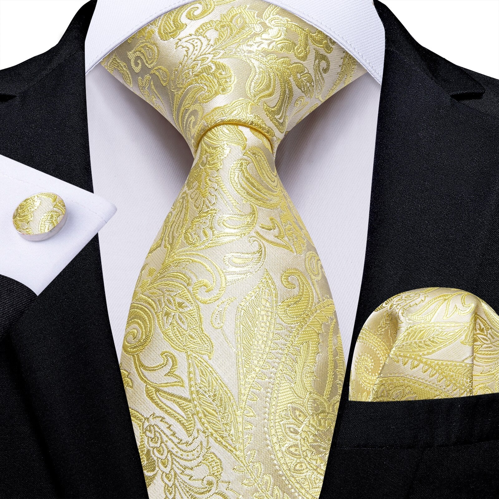 Jasnożółty krawat z kaszmiru