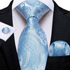 Błękitno-srebrny kaszmirowy krawat