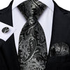 Czarno-srebrny kaszmirowy krawat