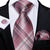 Różowo-biało-czarny krawat w kratę