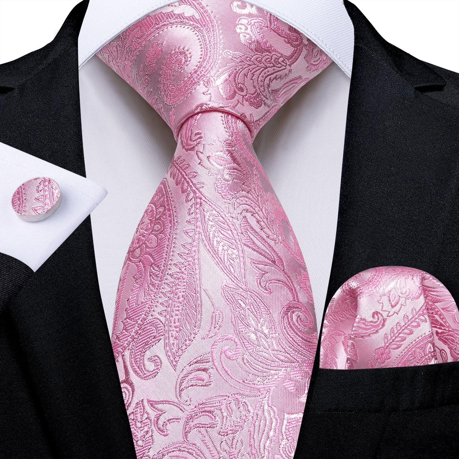 Jasnoróżowy kaszmirowy krawat