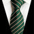 Zielony krawat w beżowe paski