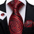 Jasnoczerwony i czarny kaszmirowy krawat
