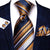 Krawat w pomarańczowo-niebiesko-białe paski