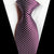 Fioletowy krawat w białą szachownicę