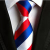 Niebieski Biały Czerwony Krawat