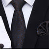 Czarny krawat w niebieskie kropki