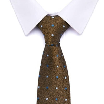 Brązowy krawat w kropki