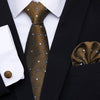 Brązowy krawat w kropki