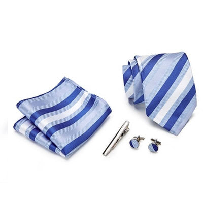 Biało-niebieski krawat w paski