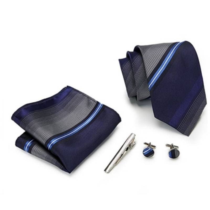 Niebieski I Szary Krawat W Paski