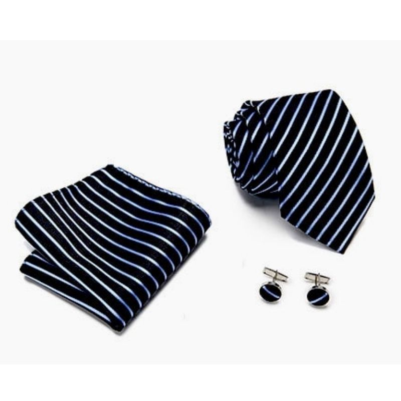 Niebieski czarny krawat