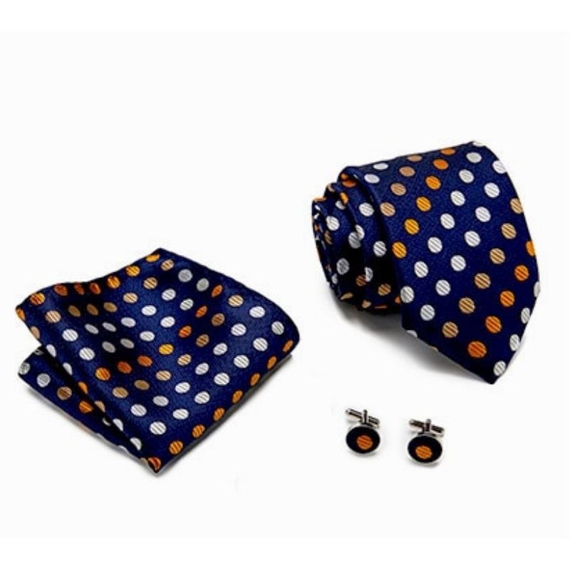 Niebieski krawat w kropki