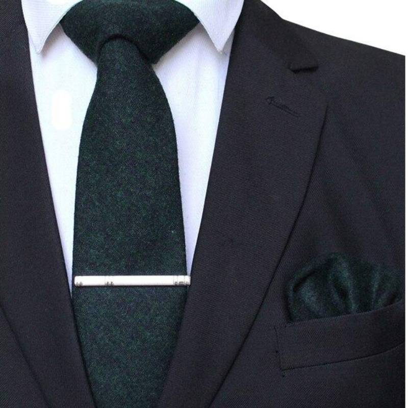 Zielony wełniany krawat