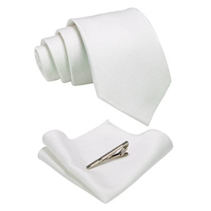 Biały wełniany krawat
