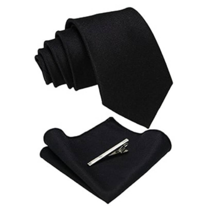 Czarny wełniany krawat