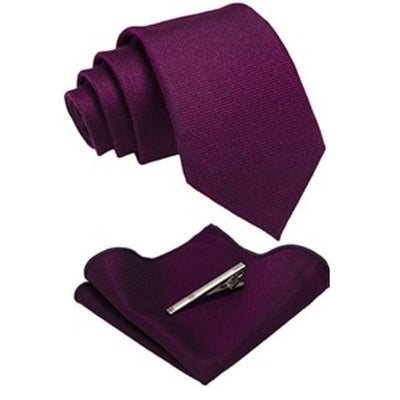Fioletowy wełniany krawat