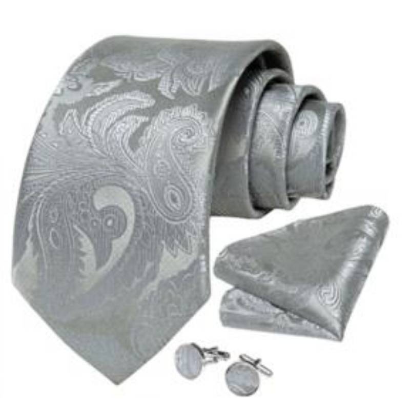 Szary kaszmirowy krawat