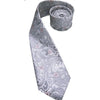Szary krawat we wzór paisley