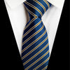 Krawat w kolorze oceanu w jasnobrązowe paski